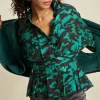 BLOUSE Camo Teal Green
