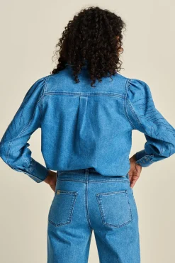 BLOUSE Denim Rhinestones