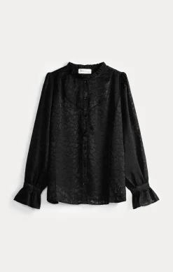 BLOUSE Hearts Black