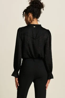 BLOUSE Hearts Black