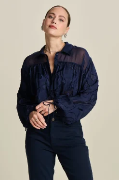 BLOUSE Jacquard Midnight Blue