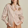 BLOUSE Striped Poplin White