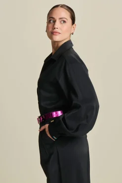 BLOUSE Violet Shimmer Black