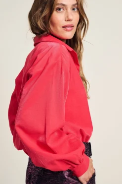 BLOUSE Violet Shimmer Vibrant Pink