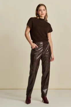 BROEK Faux Leather Brown