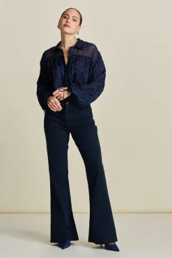 JEANS KATE Flare Washed Midnight Blue